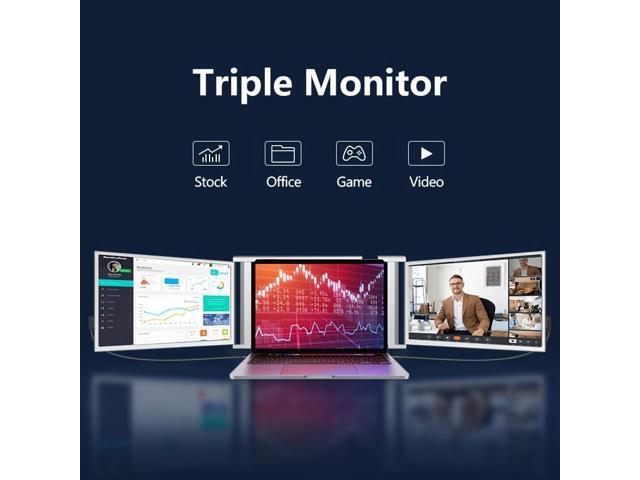 Laptop Screen Extender 16:9, 14'' FHD 1080P IPS Ultra-Thin Dual/Triple Portable Monitor Display, with USB-C/HDMI, Dual Travel Screen for 13'-16''...