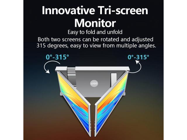 Laptop Screen Extender 16:9, 14'' FHD 1080P IPS Ultra-Thin Dual/Triple Portable Monitor Display, with USB-C/HDMI, Dual Travel Screen for 13'-16''...