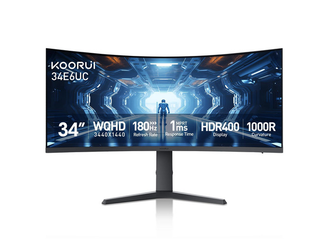 KOORUI 34" Curved Ultrawide WQHD Gaming Monitor