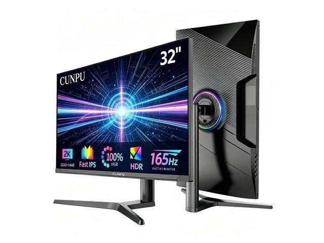 CUNPU 32 inch Gaming Monitor QHD 165Hz, 32' 2K 165Hz Computer Monitor 2560x1440p, Compatible with 2K 165Hz/2K 144Hz/FHD 165Hz/FHD 144Hz 1ms, IPS,...