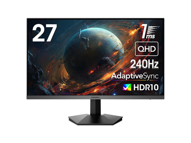 27' WQHD 240Hz Gaming Monitor, 2560x1440 Fast IPS, 1ms GTG, HDR10, 90% DCI-P3, Adaptive Sync, HDMI/DP, Compatible with...