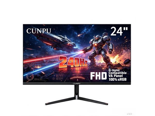 CUNPU 24 Inch 240Hz Gaming Monitor, 1080p FHD Fast VA Display, 1ms Adaptive Sync, sRGB 100%, HDMI 2.1 & DP 1.4, VESA Mount, Compatible with...