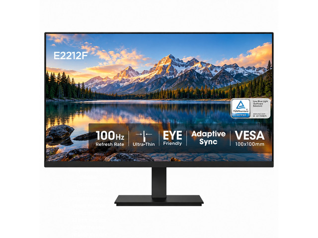 LiteVis 22 Inch Gaming Monitor, FHD 1080P Computer Monitor, 100Hz IPS Display, 4ms Response, Adaptive Sync, HDMI VGA, Eye Care, VESA Mount, Tilt...