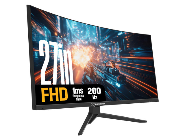 27 Inch Curved Gaming Monitor, 200Hz, 1ms, FHD 1080P, 3000:1 Contrast Ratio, 118% sRGB, 1500R, AMD FreeSync, Eyecare, for PC Games with Built-in...