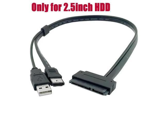 SATA 22Pin to Power ESATA Cable Splitter USB Power Wire Converter 2.5inch SATA 7+15Pin Hard Disk to eSATA Extend Cord Adapter