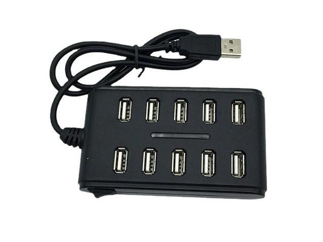 USB2.0 HUB 10 Ports Cable Splitter Switch Power USB Disk Card Reader Extender Mouse Keybard Converter Phone Charging Dock Combo