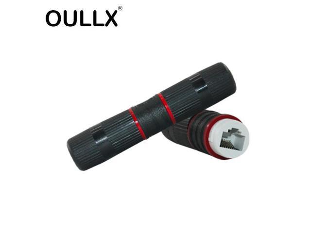 OULLX RJ45 Connector Outdoor Waterproof Female To Female Port Network LAN Splitter Transfer Head Adapter Coupler CAT5e CAT6