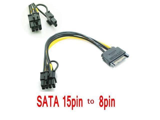 SATA 15PIN to 8Pin 6+2 Connect Cable Splitter Graphics Card Power Line Video Card Convert Wire Adapter GPU 6PIN+2PIN Extend Cord