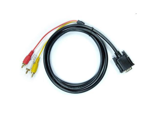 1.5M VGA to 3RCA Gold Plated AV Cord Converter Cable with Magnetic Circle for TV Computer PC Tablet Extend Video Audio Adapter