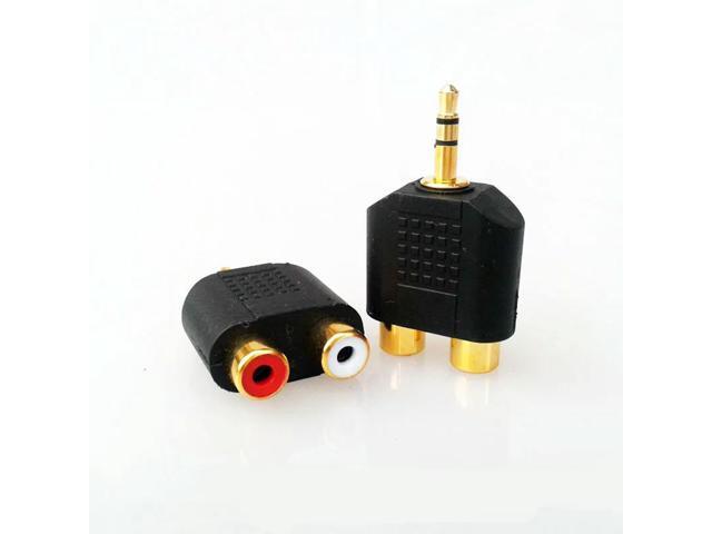 3.5mm Stereo to 2 RCA Converter Gold Plated Plug Male to Female Adapter Dual RCA Audio Cable Splitter PC Earphone Connector