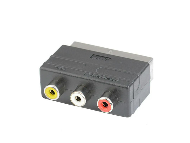Scart Converter Audio Video Adapter 21PIN Scart Male Plug to 3RCA Photo Female Socket Adapter AV TV Input for PS4 WII DVD VCR