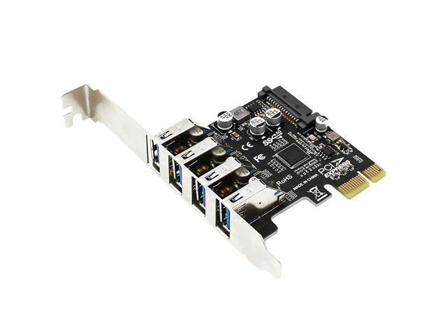 PCIe to USB Extend Card 4 Ports USB 3.0 to PCIE X1 X4 X8 X16 Convert Adapter for 2U 4U Full Half Height Case Dual Power Supply
