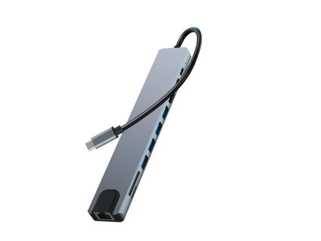 with HDMI to Type C HUB Converter 4K HDTV RJ45 100Mbps PD 90W Charging USB Cable Splitter Micro SD Card Reader Extend Adapter