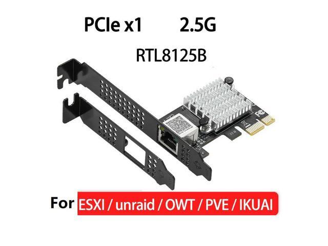 2.5G PCIe GbE Gigabit Network Card RJ45 Ethernet Adapter RTL8125 Chip Single Port for ESXI6.7 PVE ikuai unraid OpenWrt Converter