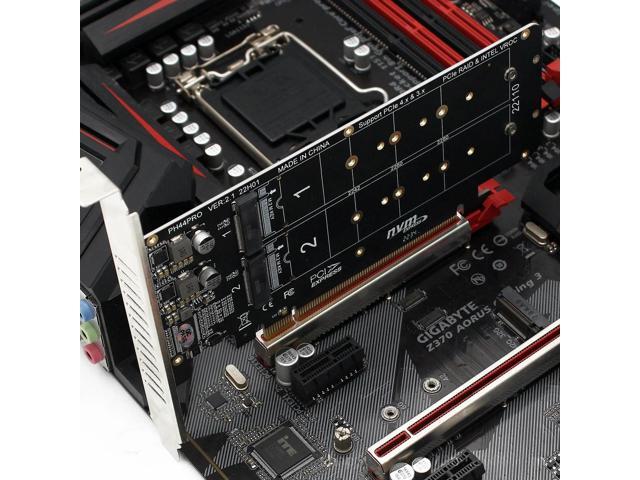 PCIE X16 to M.2 M-key NVME Converter 2230 2242 2260 2280 NVME 4pcs SSD 2U Server 4.0 Bifurcation RAID Controller Expand Card