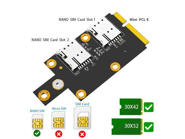 M.2 Key B to Mini PCI-E Convert Card 3G 4G 5G Dual Nano SIM Card Push Connector WWAN Module M.2 Key B to USB2.0 Extend Adapter