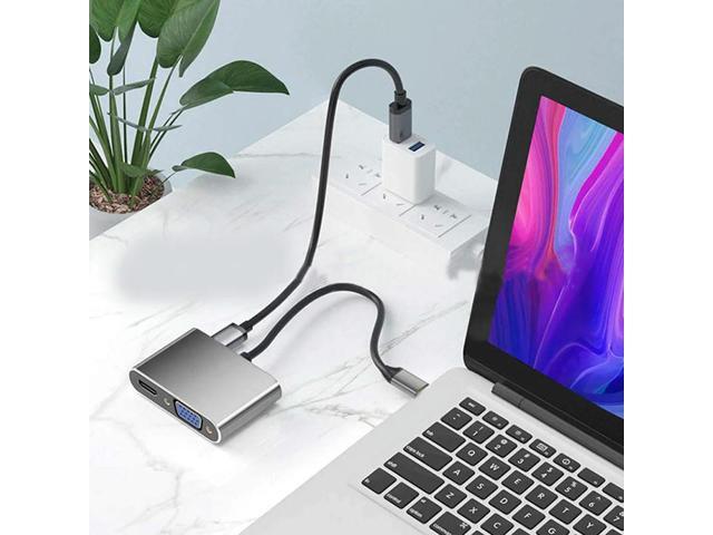 5 in 1 HUB USB 3.0 Type C to VGA HDMI-Compatible Output Extend Adapter 4K 1080P Video Converter Universal for Laptop Chromebook