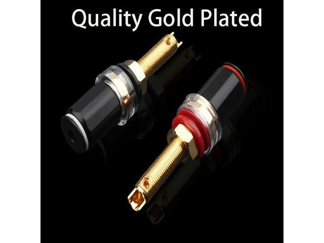 2Pc HIFI Banana Connector Gold Plated Copper Speaker Binding Post Amplifier Audio AMP Banana Plug Female Socket Terminal