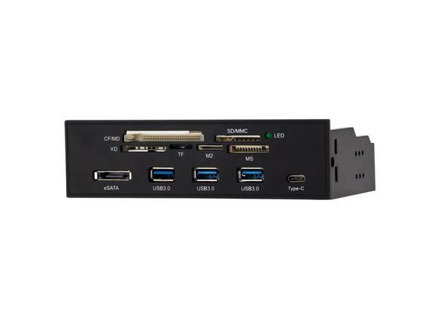 USB Card Reader 5.25inch PC Computer Front Panel Multi Ports Card Reader with USB3.0 USB3.1 eSATA SD MMC MS M2 Micors SD TF Port
