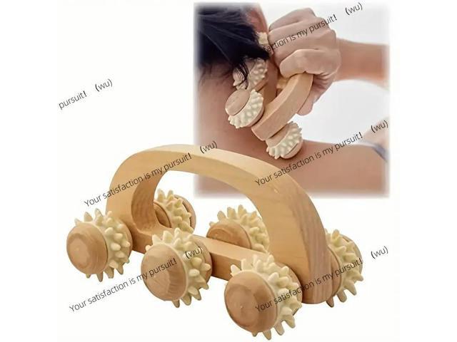 1 wooden massage roller tool for deep tissue muscle massage of neck, legs and back