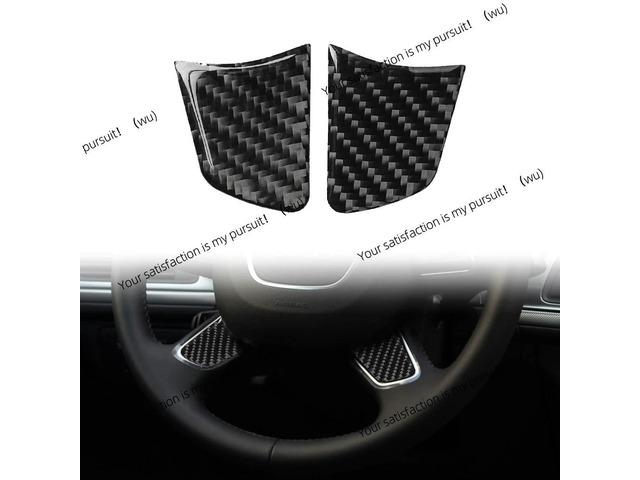 ZOCI-2x Car Steering Wheel Trim Carbon Fiber Sticker Cover Decoration Accesorios For Audi A6 C7 A6L 2013 2014 2015 2016