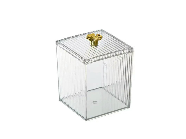 1PCS Transparent Box Cotton Swab Container Desktop Dust-Proof Makeup Removal Cotton Lipstick Cosmetics Boxes Acrylic