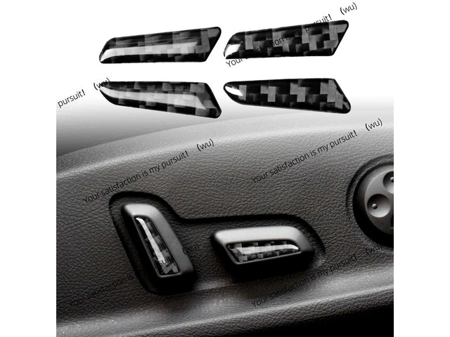 ZOCI-4pcs Panel Sticker Carbon Fiber Car Seat Adjustment Panel Decal For Audi A4 B9 2017 2018 2019 2020 Car Interior Accessories