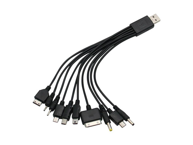Universal USB To Multi Plug Cell Phone Charger Cable 10 to 1 USB Cable For Google OPPO Vivo Charger Cable