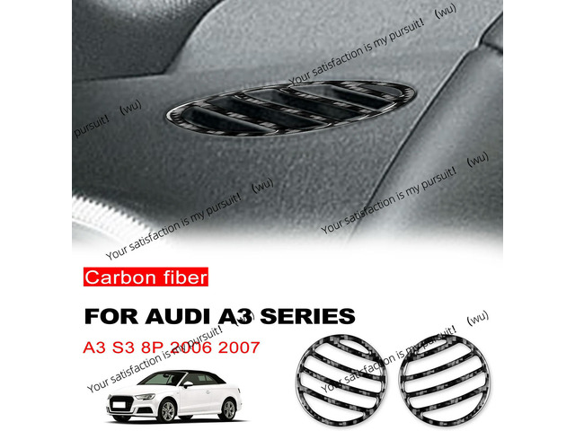 ZOCI-For Audi A3 S3 8P 2006 2007 Cars Accessories Real Carbon Fiber Sticker Car Defogging Tuyere Frame Trim Cover