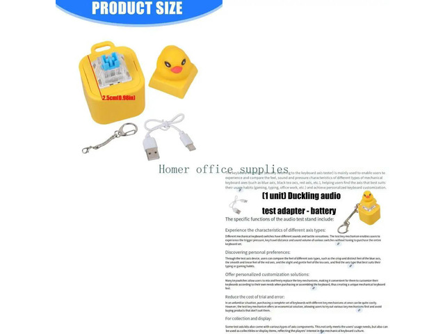 Duck Shaped Rechargeable Switches Tester Mechanical Keyboards Switches Keychains Speaker Stress Relief Toy