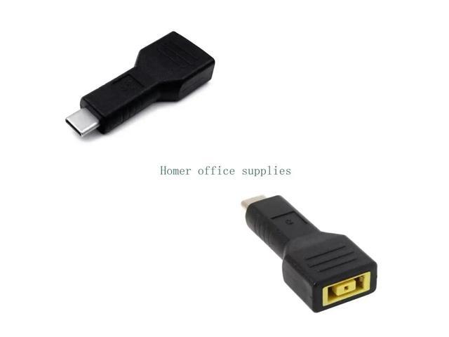 Male USB C port to Thinkpads PD45W Square Plug Charging Converter Adapter