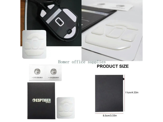 1Pack Esportstiger Ice Mouse Skates for Basilisk Mouse Feet Pad Glides Curveds Feet