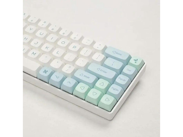 XDA Profile PBT Keycaps Set for Mechanical Keyboards Ice Mint Theme Heat Sublimations for Gamers and Typists 137PCS
