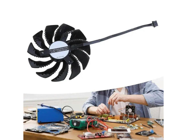 Quiet 4Pin Graphics Card Fan for GTX1080 Graphics Card Radiator for Gamers and Designers Reliabled Cooling PLD09210S12HH