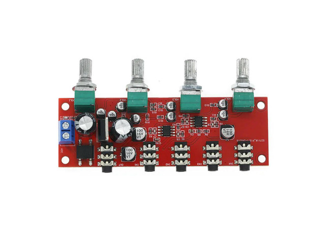 NE5532 stereo sound source four way mixer audio signal mixing board single power supply