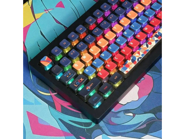 PBT Keycaps 120 Keys Geometric 4Side Transparently for Mechanical Keyboards