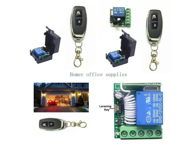 DC 24V 1CH Relay Receiver Module RF Switch Button Remote Control Gate Garage Power Remote