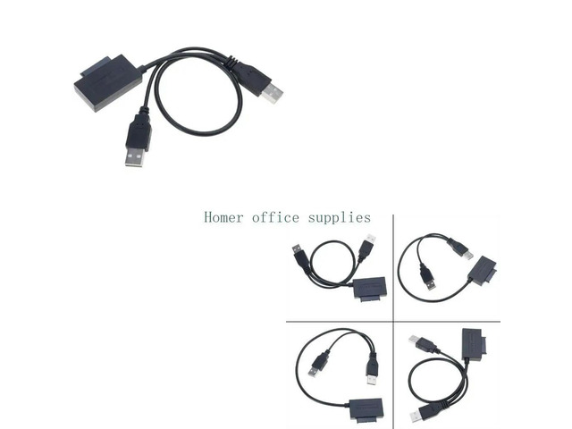 USB 2.0 to 7+6Pin 13Pin Slimline Slim SATA Cable Cord External USB2.0 Power Supply for Notebook CD-ROM DVD-ROM ODD