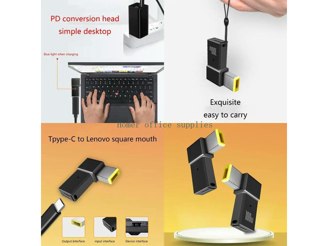 Laptop Conversion Type C Female to 100W PD Male Converter Adapter Fast Charging Square Adapter