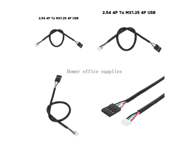 1PC 4Pin Female to Female Adapter Dupont 2.54/MX1.25 Data Extension Cable 30cm 50cm for Printer Motherboard PC DIY