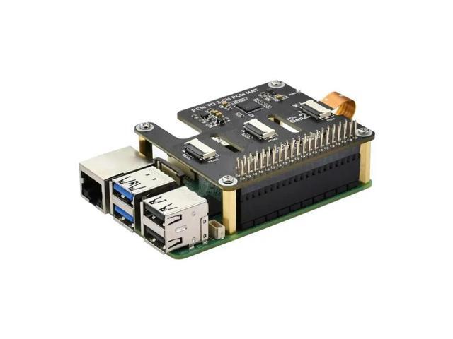 Stackable Double PCIe HAT Expansion Module Support 2CH Connectors And 16 PIN Ribbon Cable Expansion Module