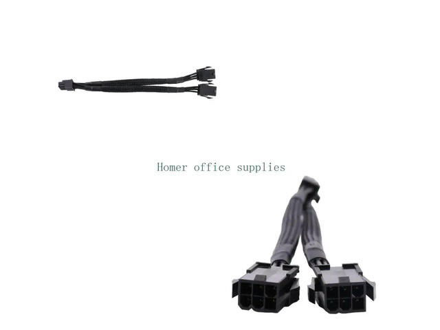 Dual Mini 6Pin to 8Pin PCI-Express Video Card Power Adapter Braided Sleeved Cable 6pin 8pin PCI-Express Cable for PSU