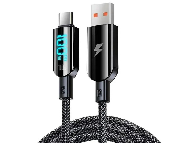 100W Type C Male to Type C Male Fast Charging Cable 480Mbps Transfer Speed Flexible Braided Cord for Phone Cameras