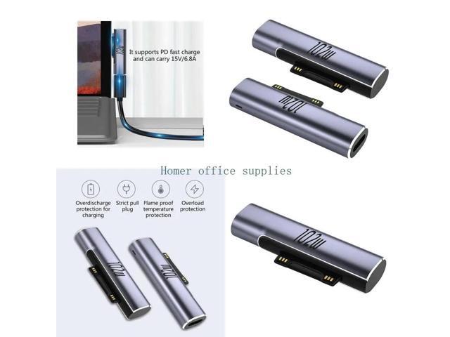 102W 15V/3A USB C Type C PD Fast Charging Plug Converter for Surface Pro 3 4 5 6 Series Tablet