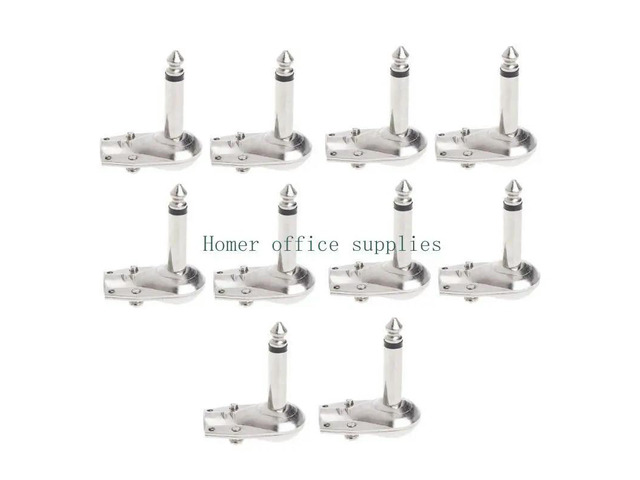 10 Pcs 1/4' 6.35mm Mono Speaker Guitar Phono Plug Pancake Connector