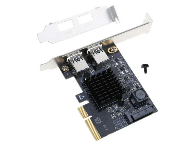 2-Port PCI-E USB3.1 Gen 2 Type-A Expansion Card 10Gbps with 15-Pin Connector Adapter Self-Powered USB 3.1 PCIe Adapter