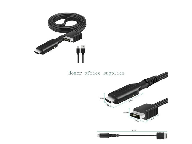 without Any Delay for PS1/for to HDMI-compatible Adapter 1m Length Converter with 50cmDC Power Cable