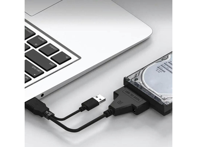 Plug and Play Double USB3.0 to Serial ATA Converter Cable DC12V Backup Power Supply Support for Multiple Devices