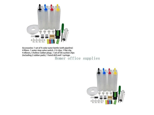 4-Color Continuous Ink Supply System External Bottle Pipeline Kit for Inkjet Printer Ink Supply Modify DIY Set