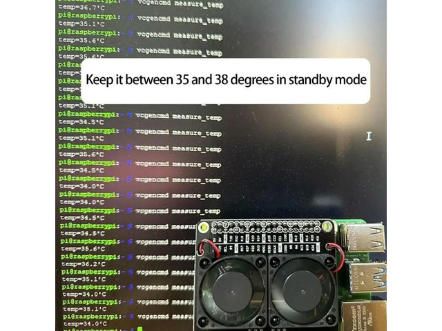 l Double Cooling Fan Board For Raspberry 5 Enhances Heat Control LED Feature